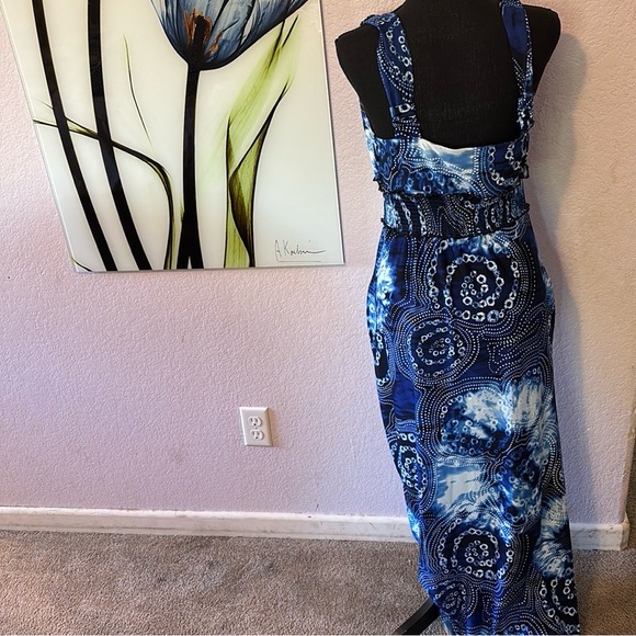 blue maxi dress with pockets size 12 - Picture 6 of 8
